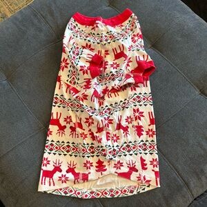 Hanna Andersson Dog XL Pajamas Christmas Reindeer Fair Isle Organic Cotton